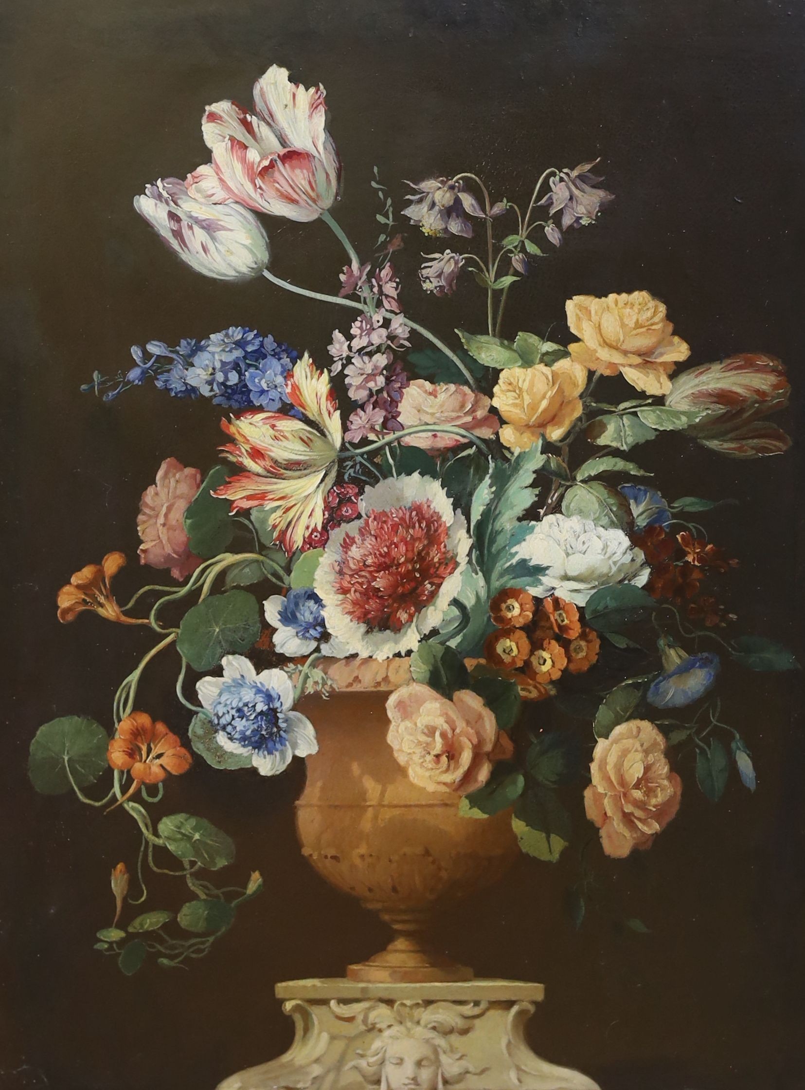 Attributed to Herbert David Richter (1874-1955), oil on board, Still life of flowers in a vase, 60 x 43cm